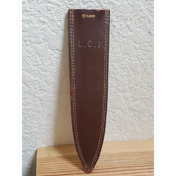 RUMPP Brown Leather Knife SHEATH RARE Vintage FLAWED NEEDS REPAIR 5" - Picture 8 of 8